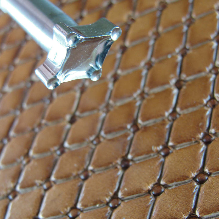 Small Quilted Geometric Pattern Stamp, Stainless | Pro Leather Carvers