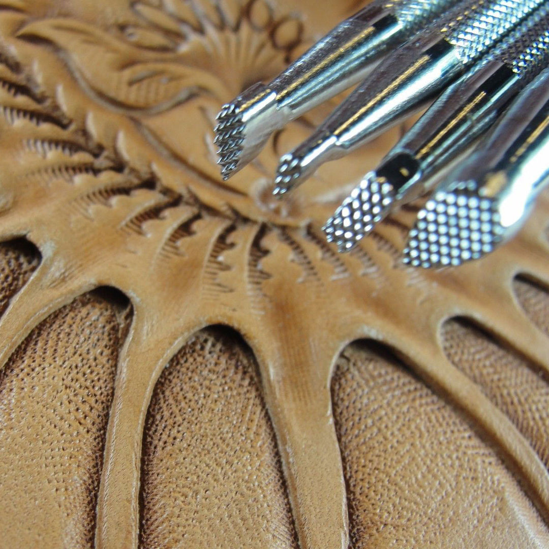 Checkered Background Leather Stamping Tool Set | Pro Leather Carvers