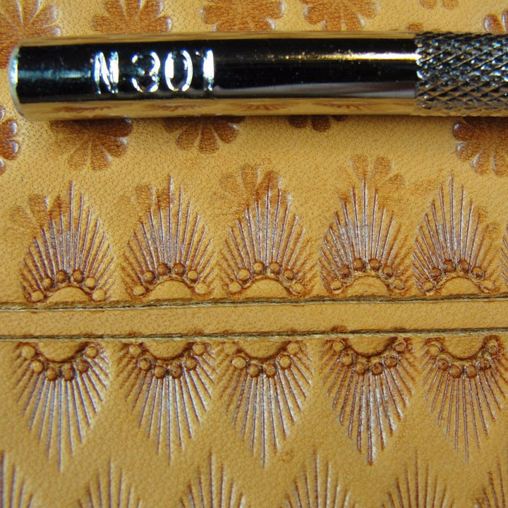 N301 6-Seed Sunburst Border Leather Stamp | Pro Leather Carvers