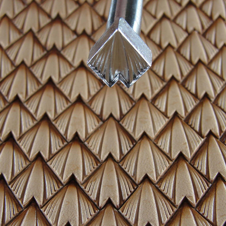 Pointed Dragon Scale Geometric Stamp, Stainless | Pro Leather Carvers