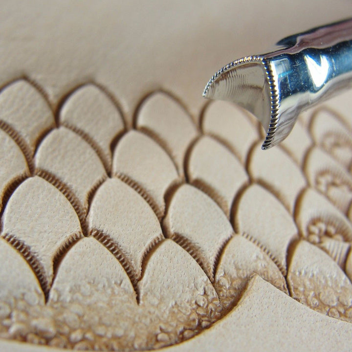 Pointed Scale Leather Stamp - Barry King Tools | Pro Leather Carvers