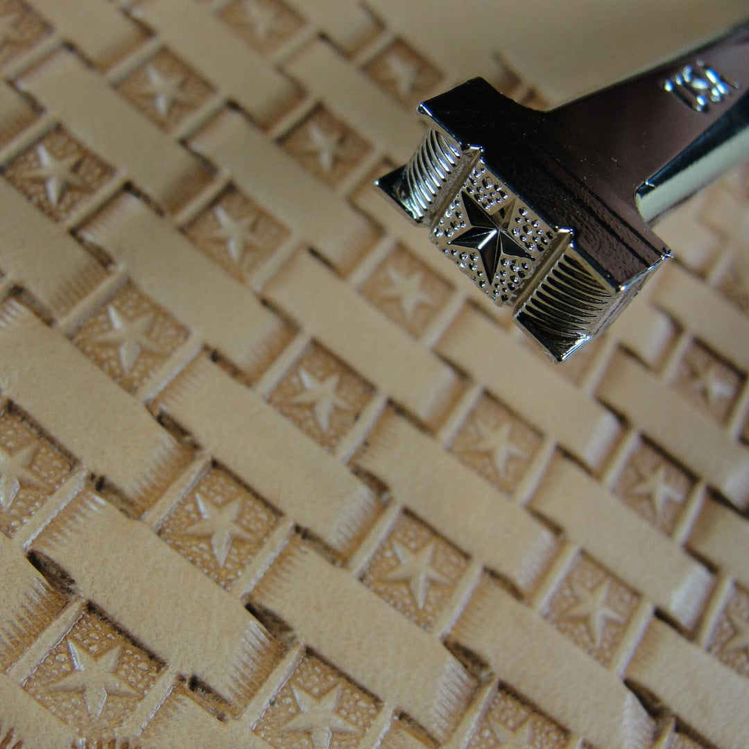 Star Center Basket Weave Leather Stamp | Pro Leather Carvers