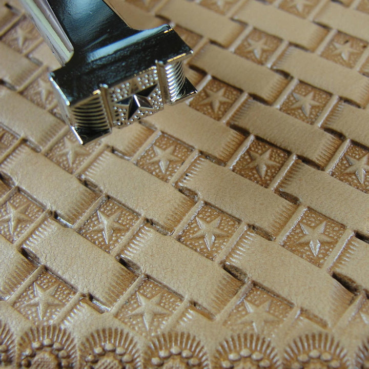 Star Center Basket Weave Leather Stamp | Pro Leather Carvers