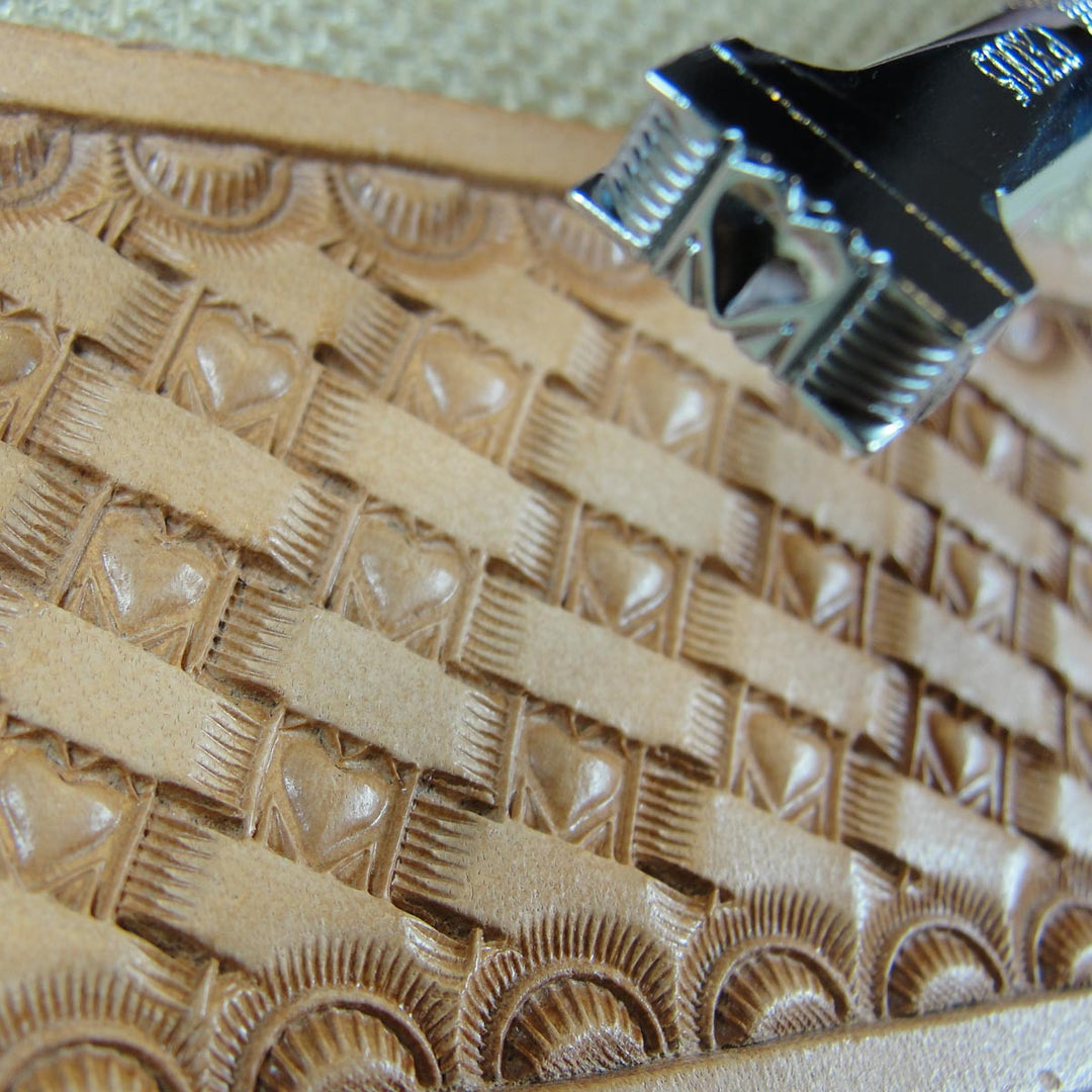 Heart Basket Weave Leather Stamp - Hide Crafter | Pro Leather Carvers