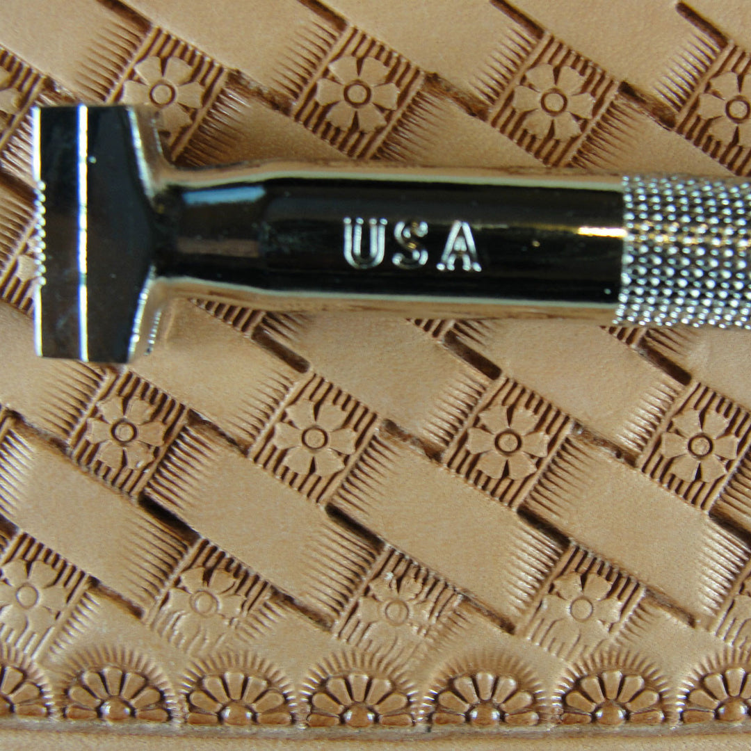 Flower Center Basket Weave Leather Stamp | Pro Leather Carvers