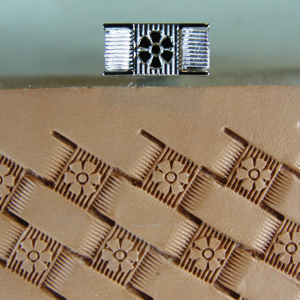 Flower Center Basket Weave Leather Stamp | Pro Leather Carvers