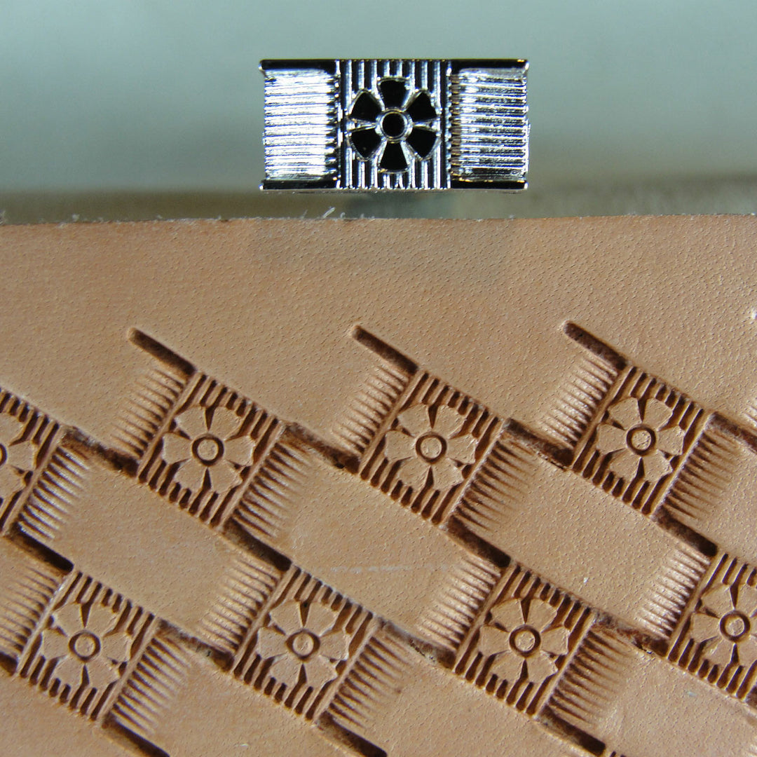 Flower Center Basket Weave Leather Stamp | Pro Leather Carvers