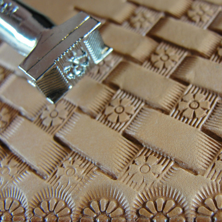 Flower Center Basket Weave Leather Stamp | Pro Leather Carvers