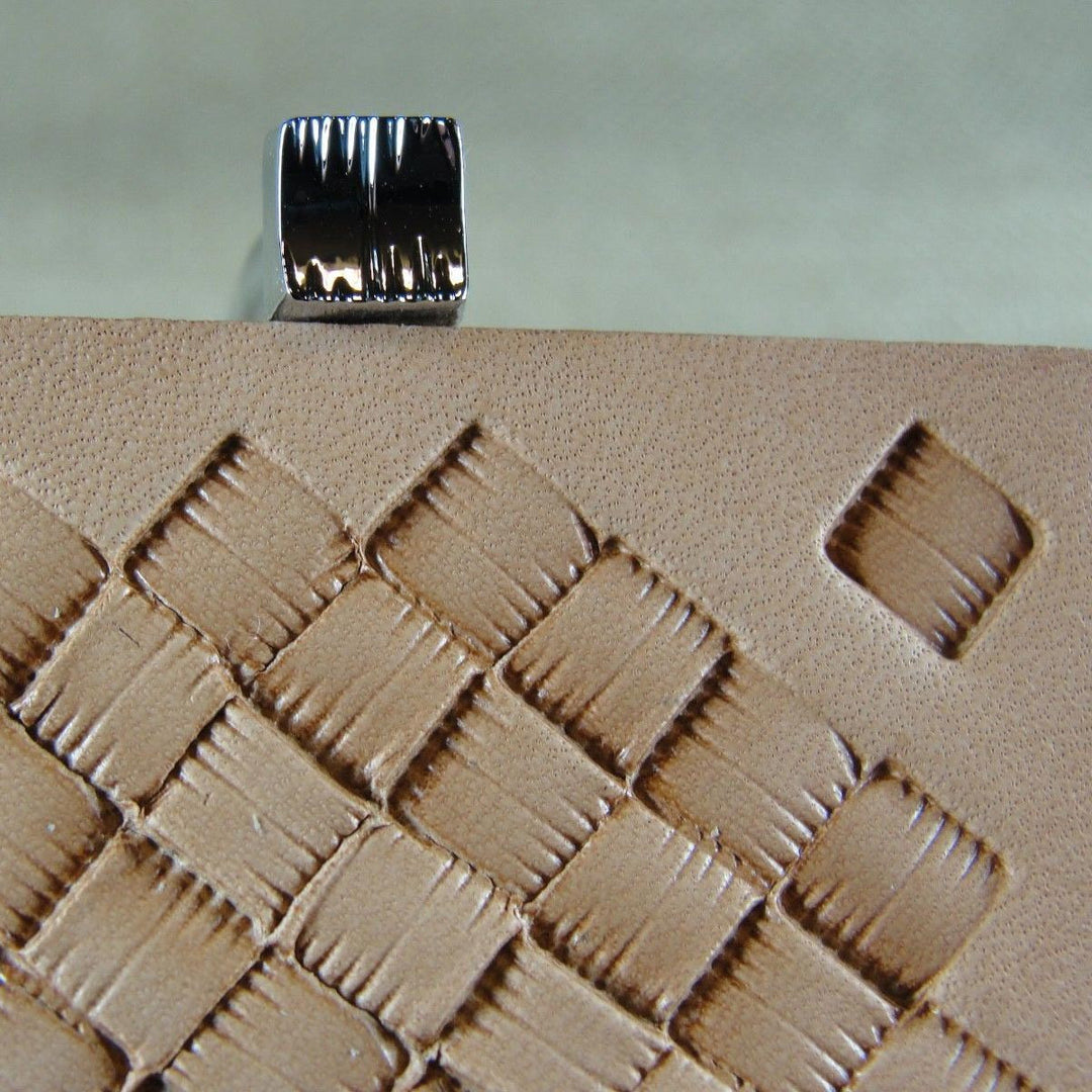 X506 Small Square Basket Weave Leather Stamp | Pro Leather Carvers