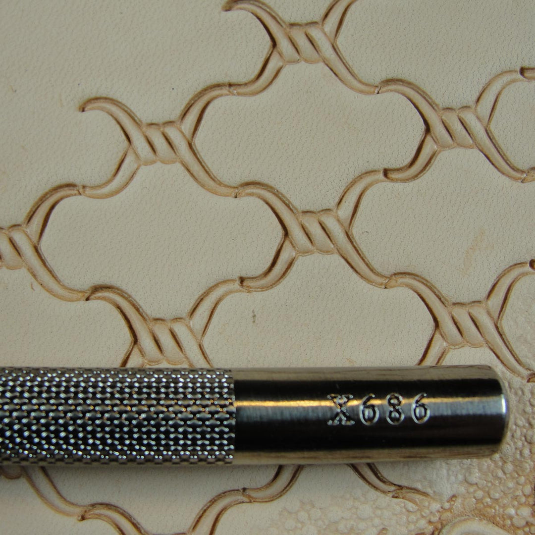 4-Prong Barbed Wire Geometric Leather Stamp | Pro Leather Carvers