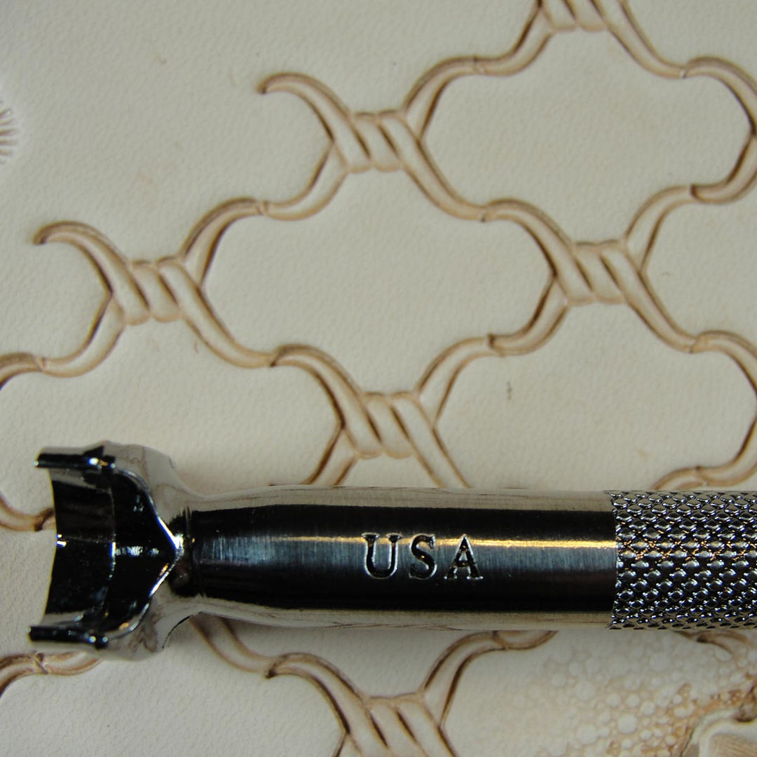 4-Prong Barbed Wire Geometric Leather Stamp | Pro Leather Carvers