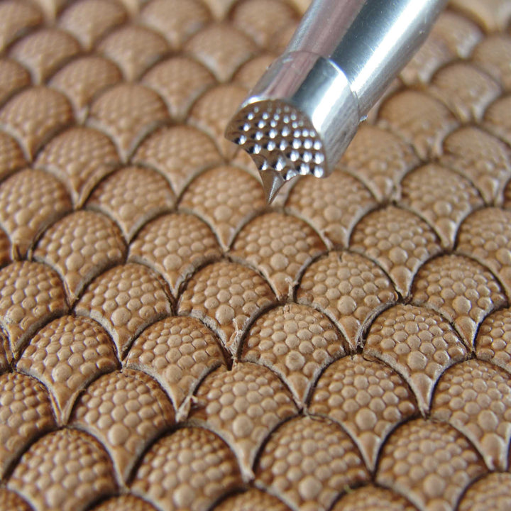 Extra Small Textured Dragon Scale Geometric Stamp, Leather Stamping Tool, Stainless Steel