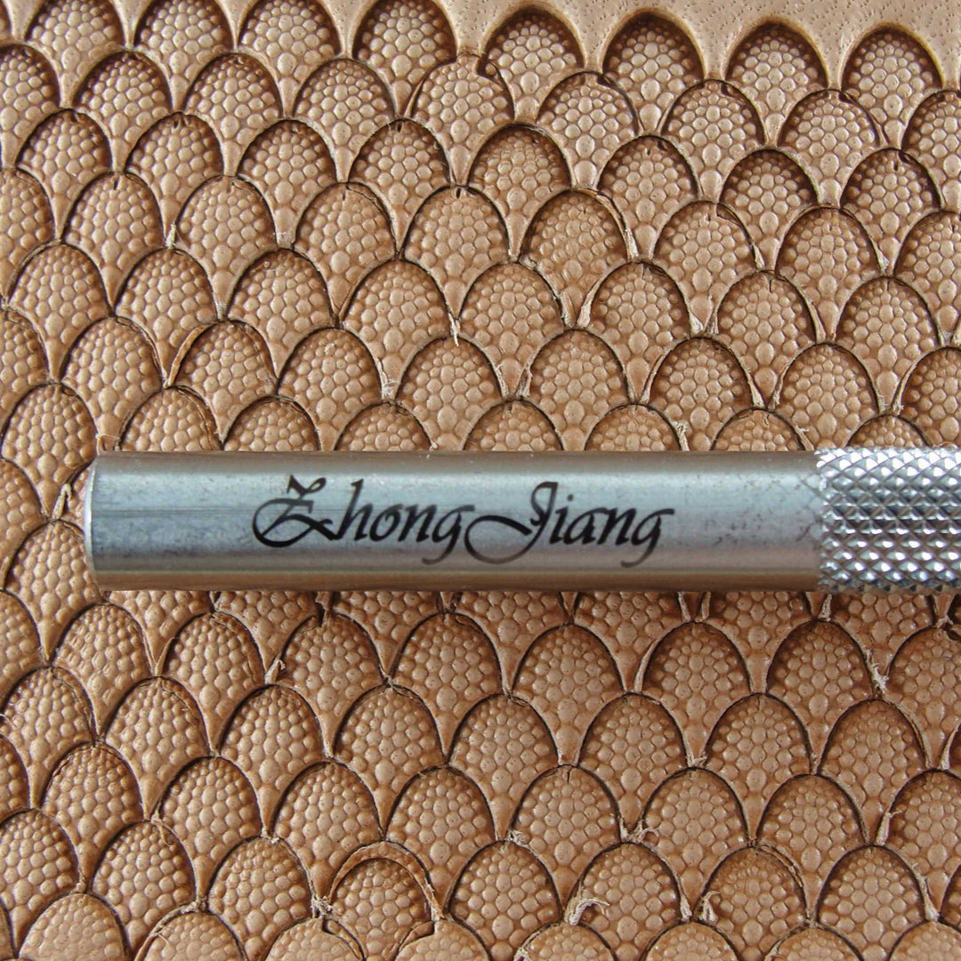 Extra Small Textured Dragon Scale Geometric Stamp, Leather Stamping Tool, Stainless Steel