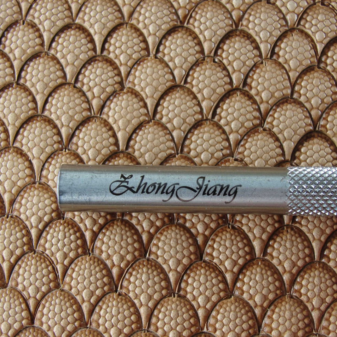 Small Textured Dragon Scale Geometric Stamp, Leather Stamping Tool, Stainless Steel