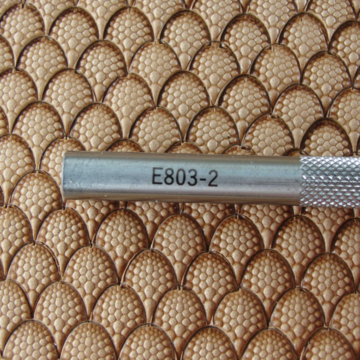 Small Textured Dragon Scale Geometric Stamp, Leather Stamping Tool, Stainless Steel