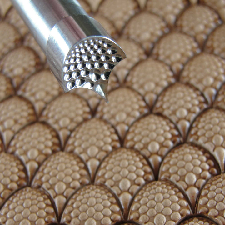 Textured Dragon Scale Geometric Stamp, Leather Stamping Tool, Stainless Steel