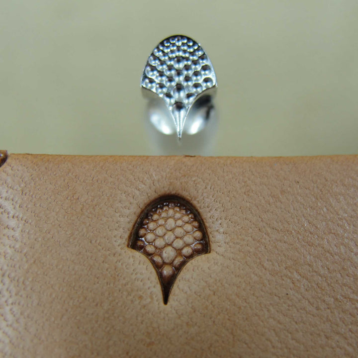 Extra Small Textured Dragon Scale Geometric Stamp, Leather Stamping Tool, Stainless Steel