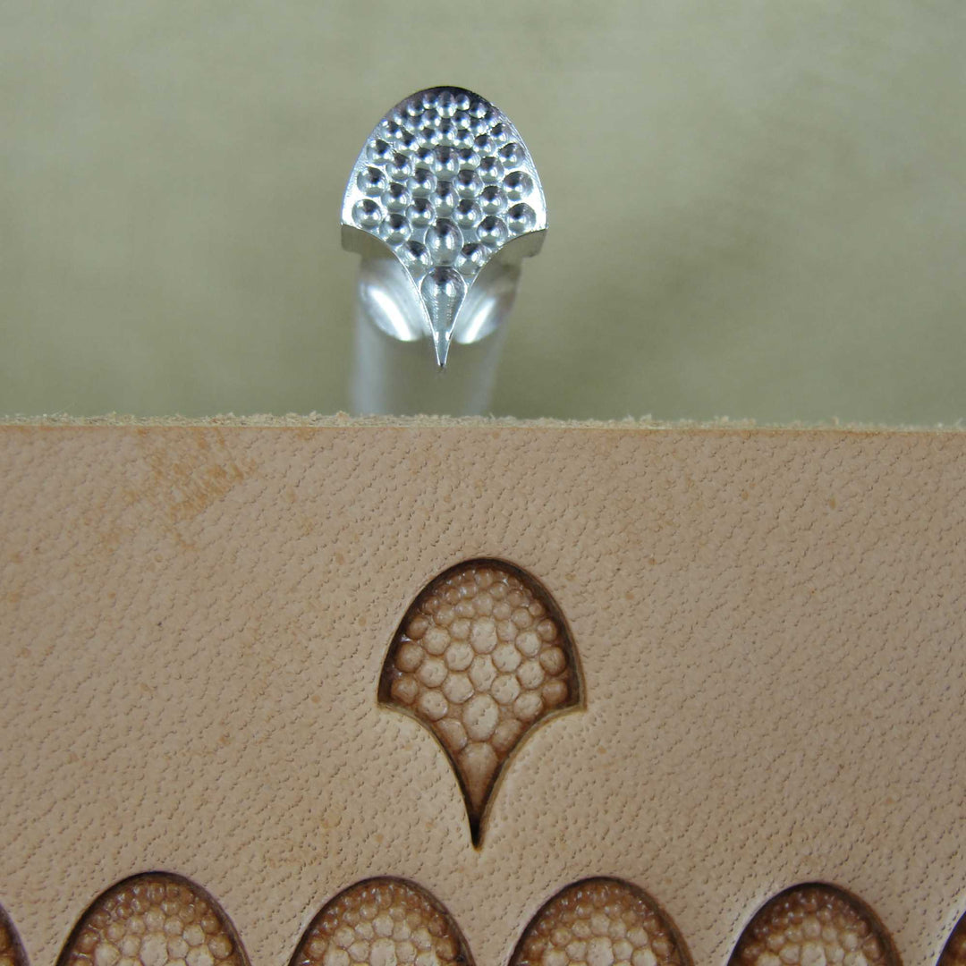 Small Textured Dragon Scale Geometric Stamp, Leather Stamping Tool, Stainless Steel