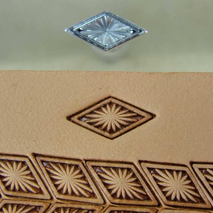 Small Lined Diamond Geometric Stamp, Leather Stamping Tool, Stainless Steel