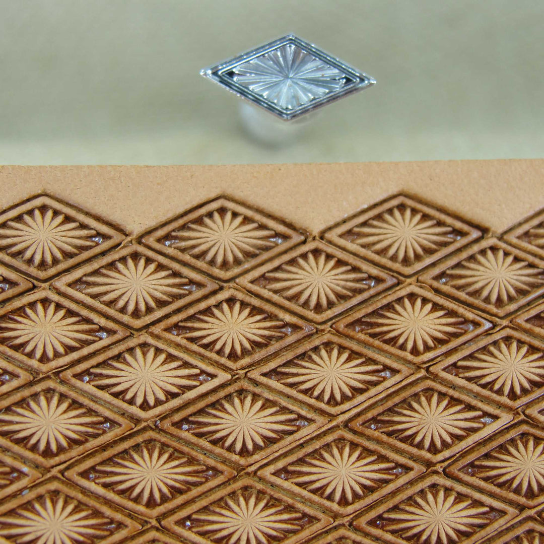 Small Lined Diamond Geometric Stamp, Leather Stamping Tool, Stainless Steel