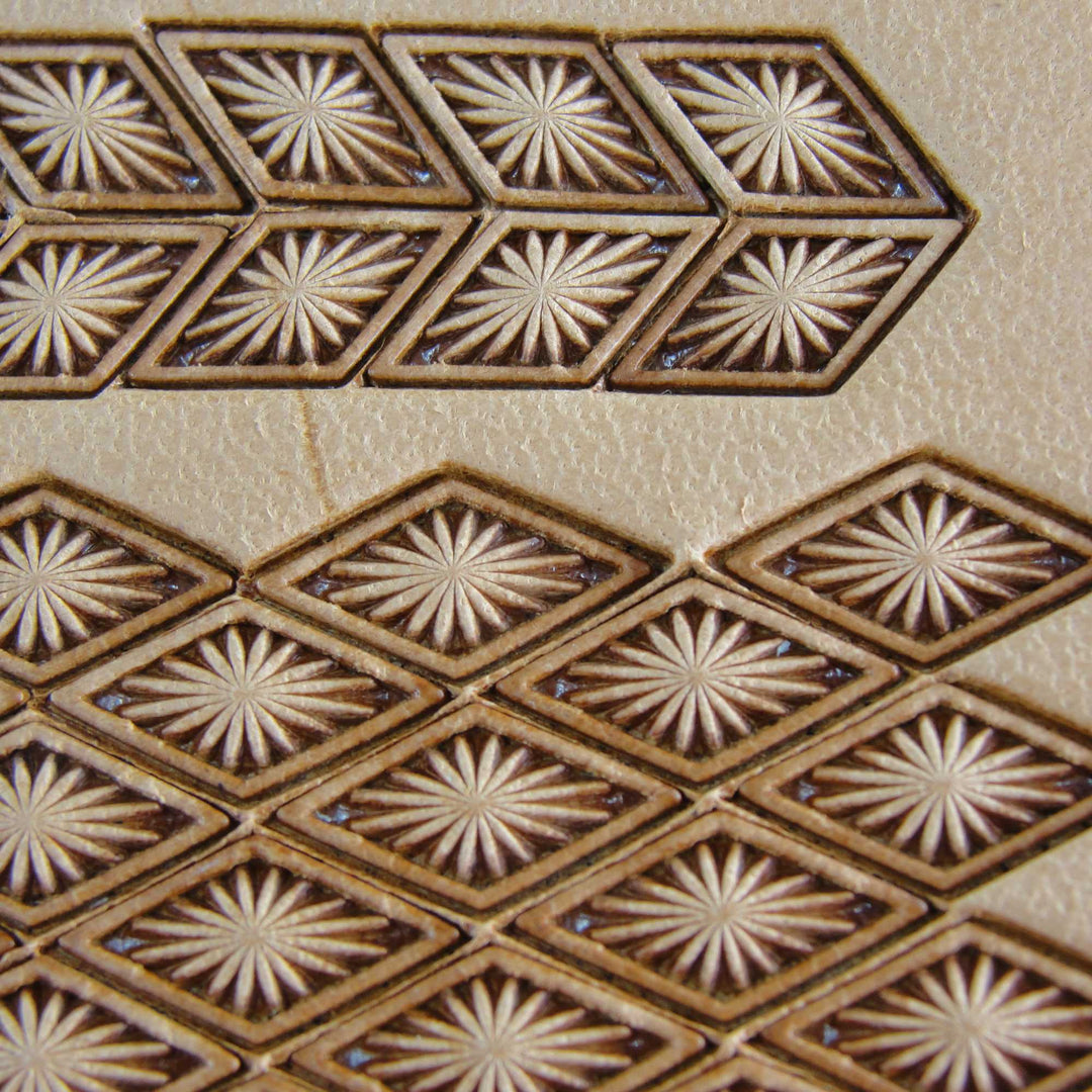 Small Lined Diamond Geometric Stamp, Leather Stamping Tool, Stainless Steel