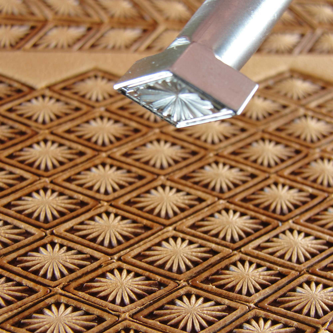 Small Lined Diamond Geometric Stamp, Leather Stamping Tool, Stainless Steel