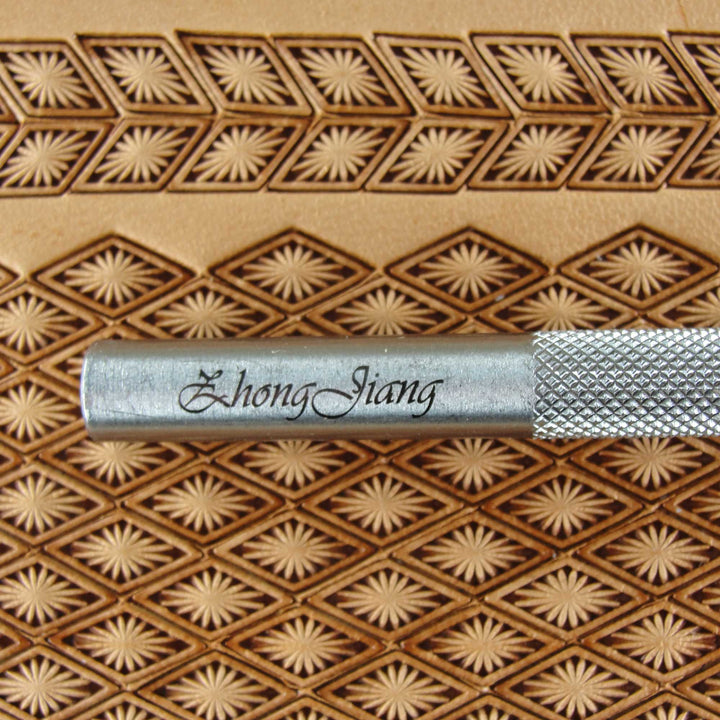 Small Lined Diamond Geometric Stamp, Leather Stamping Tool, Stainless Steel