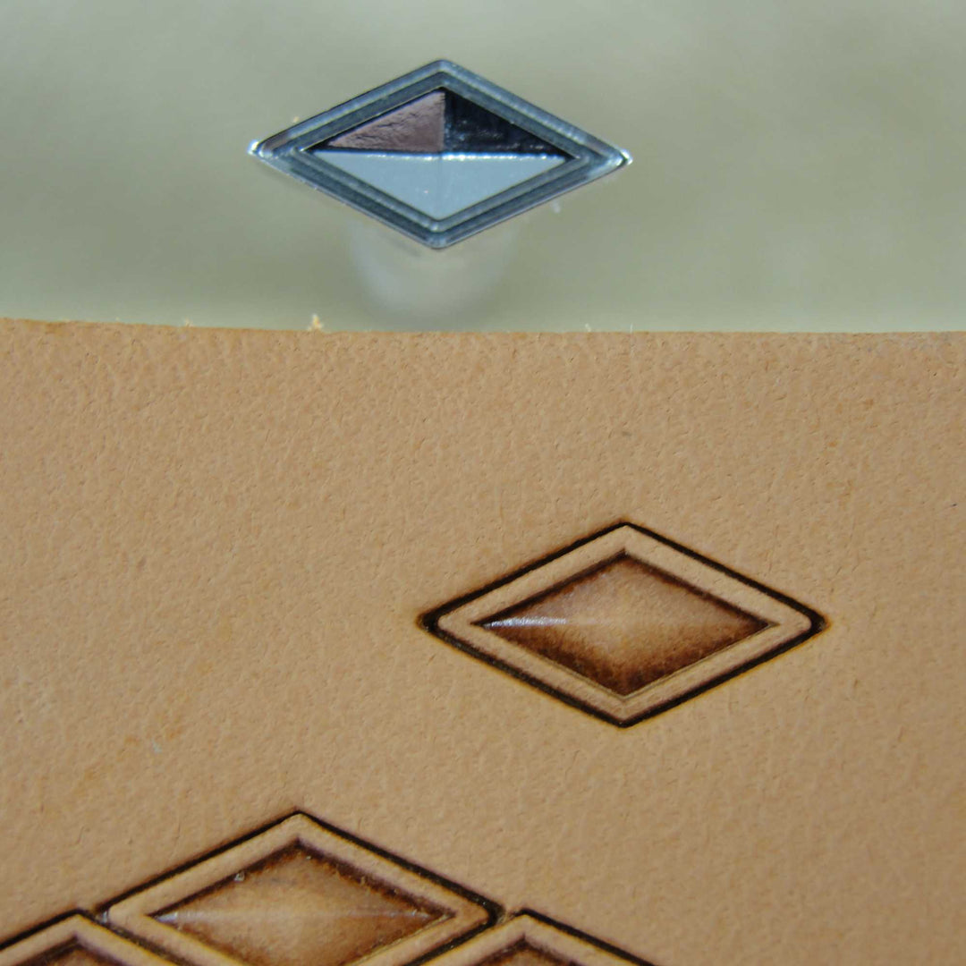 Small Hollow Diamond Geometric Stamp, Leather Stamping Tool, Stainless Steel