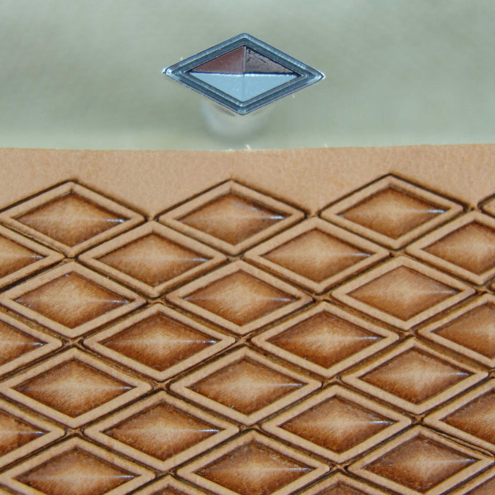 Small Hollow Diamond Geometric Stamp, Leather Stamping Tool, Stainless Steel
