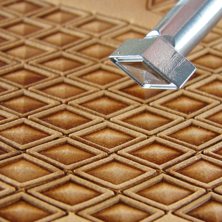 Small Hollow Diamond Geometric Stamp, Leather Stamping Tool, Stainless Steel