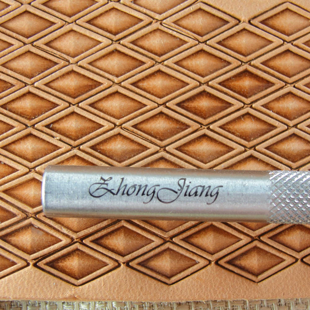 Small Hollow Diamond Geometric Stamp, Leather Stamping Tool, Stainless Steel