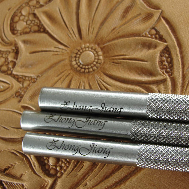 Small Horizontal Thumb Print Stamps, Set of 3 Leather Stamping Tools, Stainless Steel