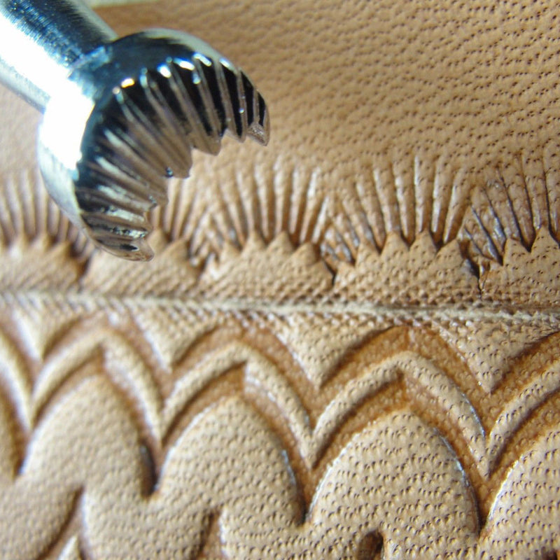 C432 Fluted Camouflage Border Leather Stamp | Pro Leather Carver