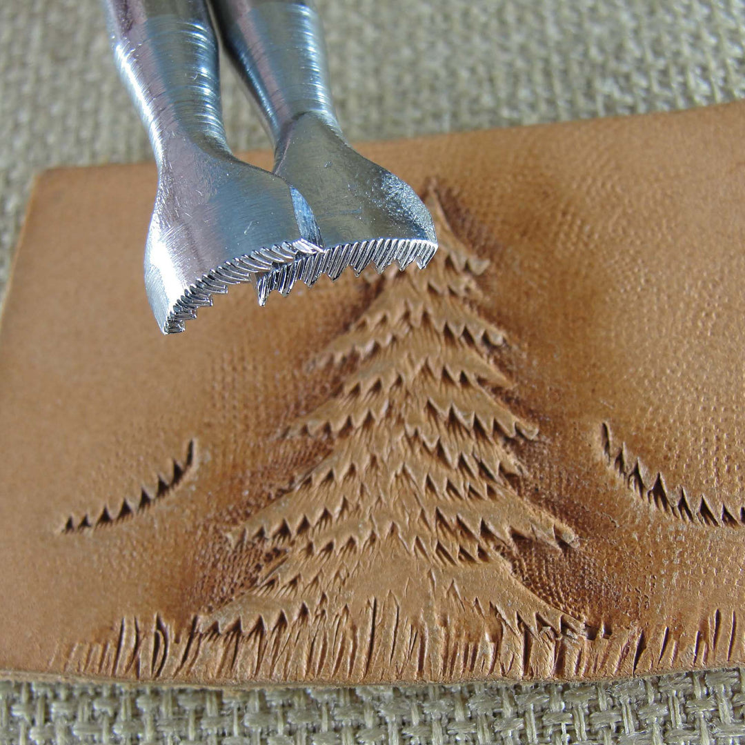 Vintage Craftool Co. USA #F912L/R Pine Tree Set | Pro Leather Carvers
