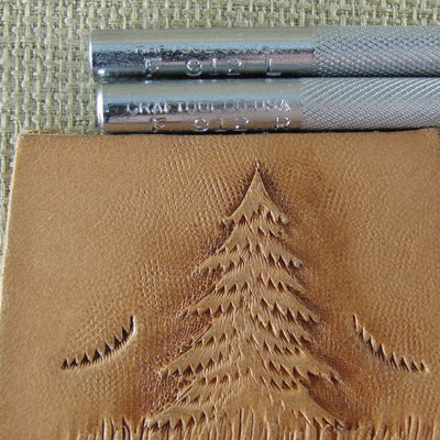 Vintage Craftool Co. USA #F912L/R Pine Tree Set | Pro Leather Carvers