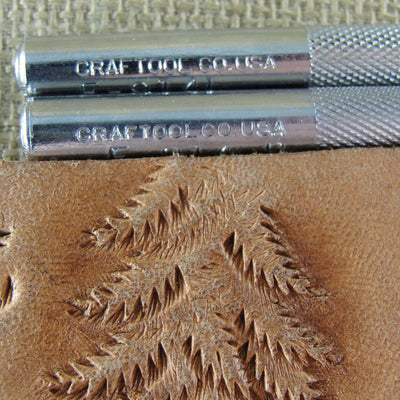 Vintage Craftool Co. USA #F914L/R Pine Tree Set | Pro Leather Carvers