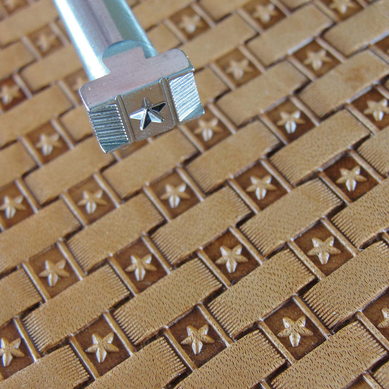 Star Center Basket Weave Stamp - Stainless Steel | Pro Leather Carvers
