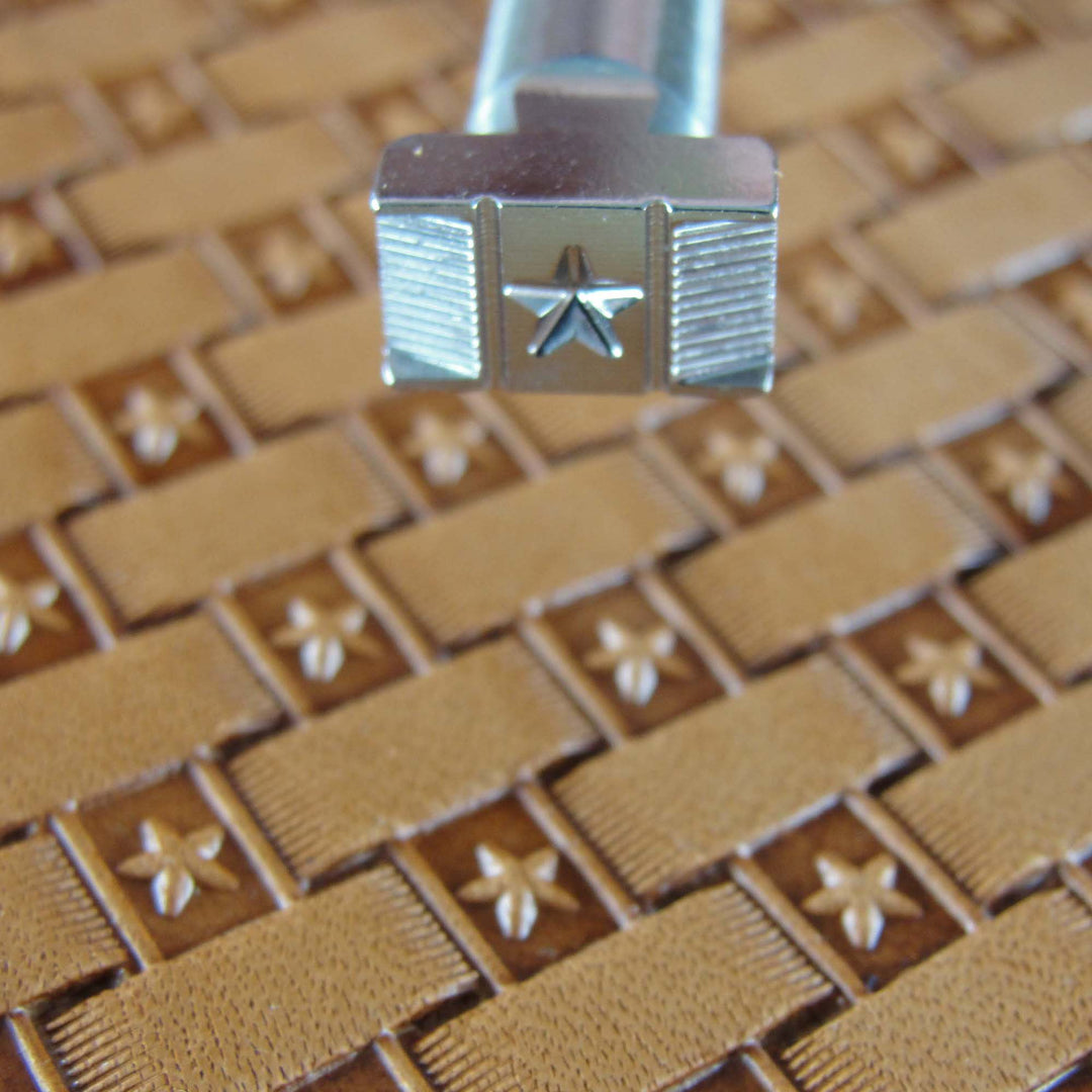 Star Center Basket Weave Stamp - Stainless Steel | Pro Leather Carvers