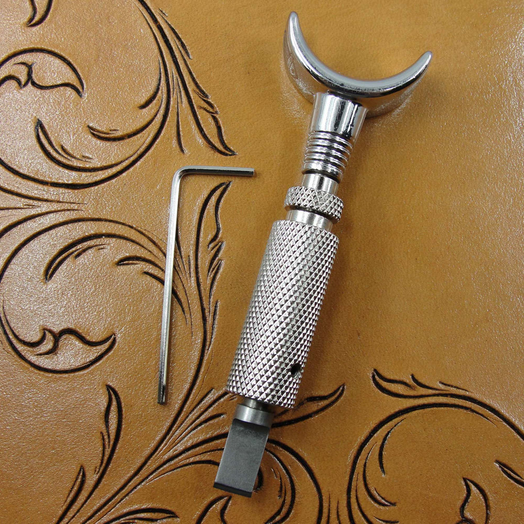 Adjustable Swivel Knife with 3/8 Straight Blade, Leather Carving Tool