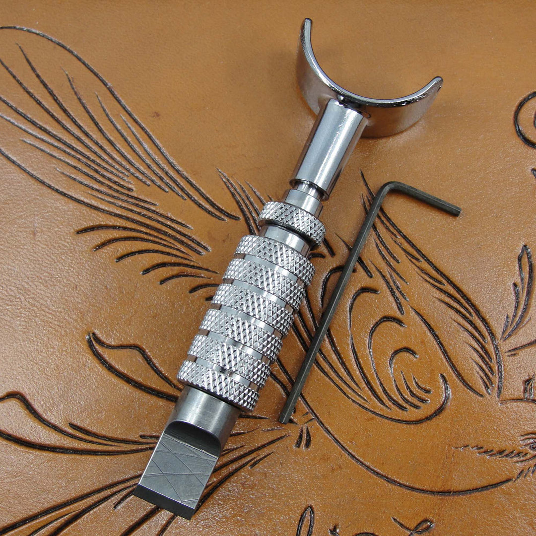 Adjustable Swivel Knife with 3/8 Straight Blade, Leather Carving Tool