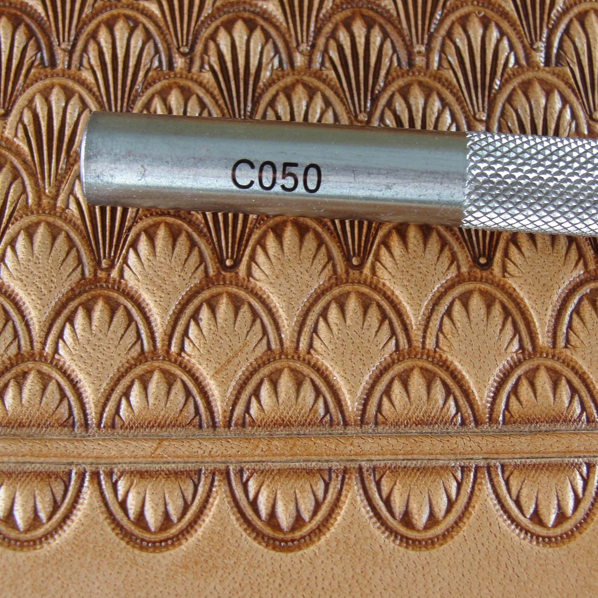 Crescent Shell Geometric Stamp, Leather Stamping Tool, Stainless Steel