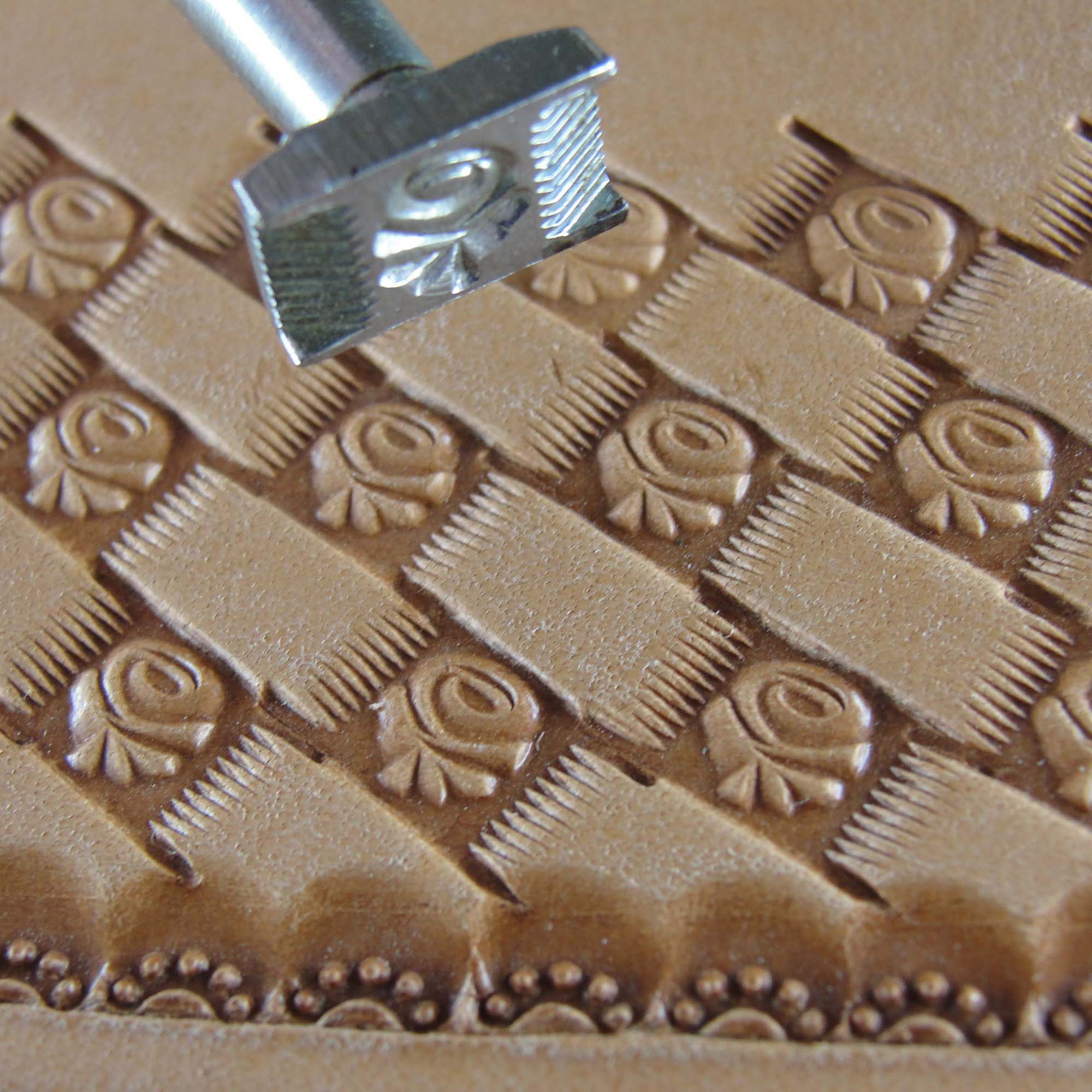 Vintage Craftool Co #506 Rose Basket Weave Stamp | Pro Leather Carvers