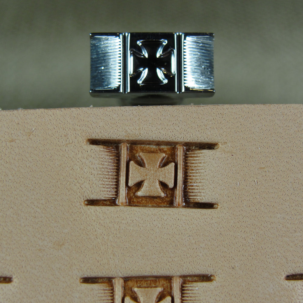 Open Iron Cross Basket Weave Leather Stamp | Pro Leather Carvers