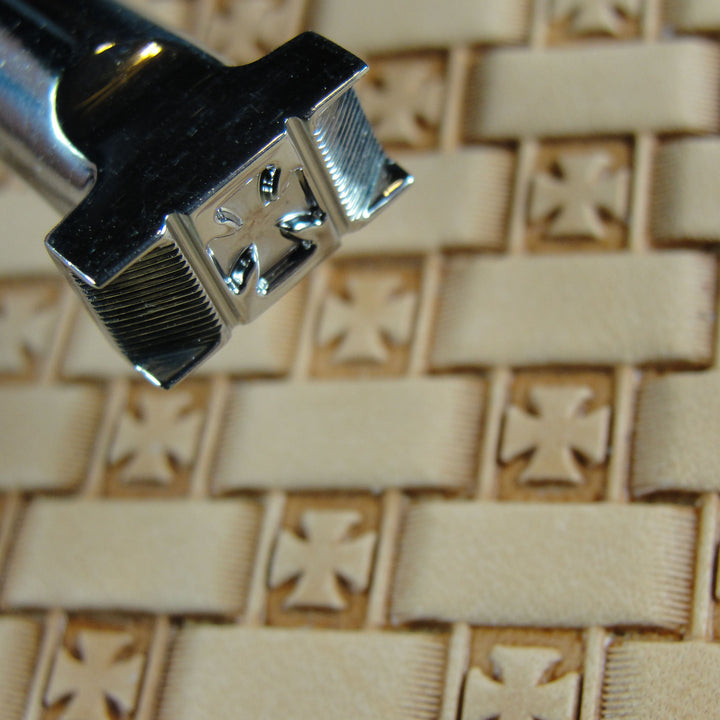 Open Iron Cross Basket Weave Leather Stamp | Pro Leather Carvers