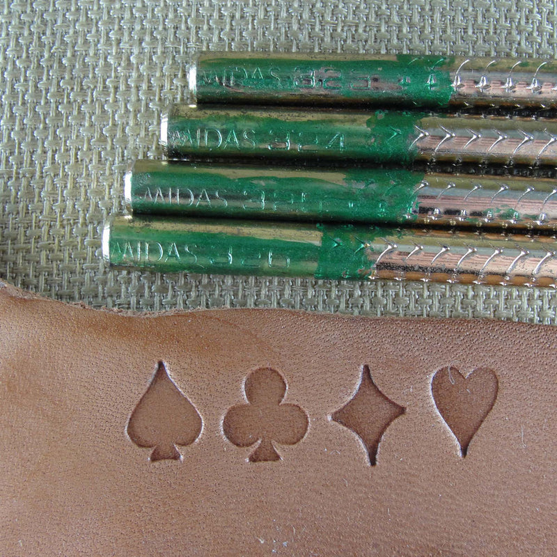 Vintage Midas Playing Card Suit Stamp Set | Pro Leather Carvers