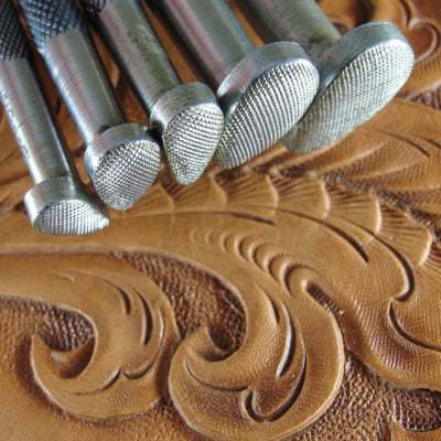 Vintage Craftool Co Checkered Pear Shader Stamps | Pro Leather Carvers