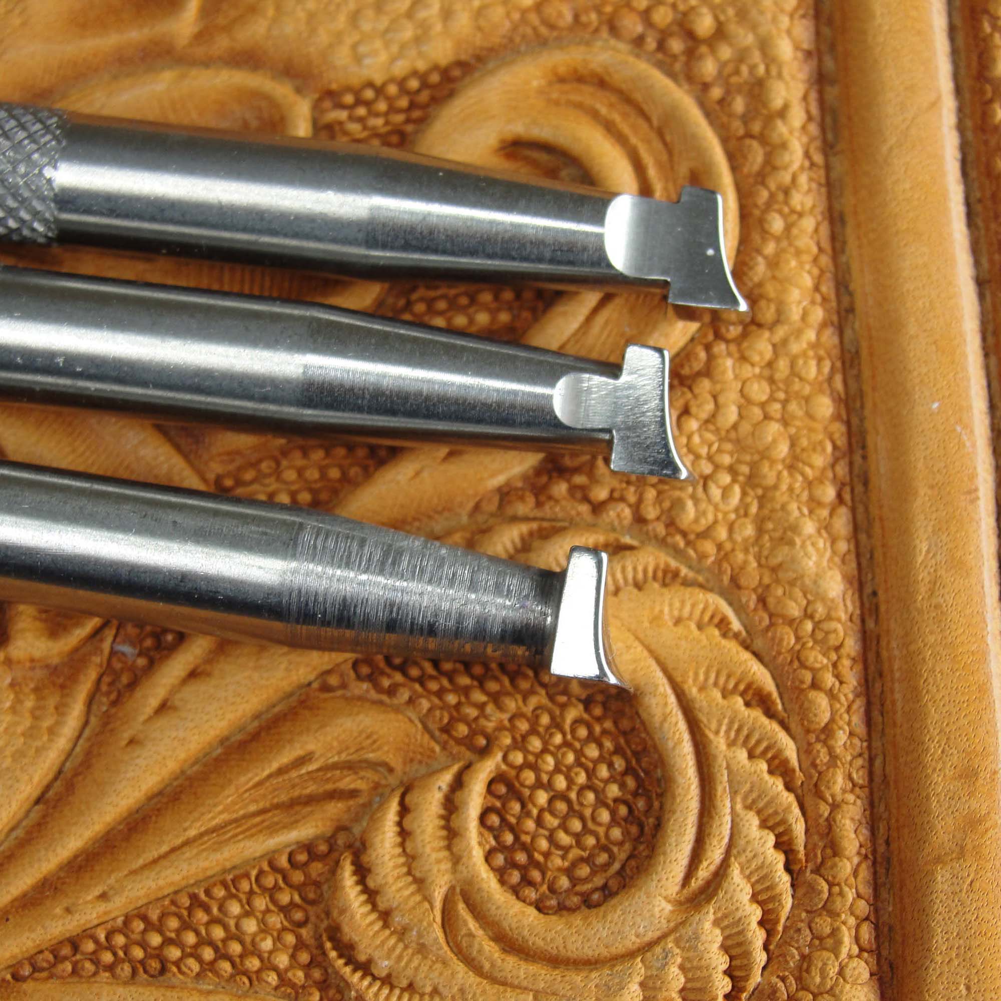 Back Beveler Stamps Set of 3 Leather Stamping Tools Stainless Steel