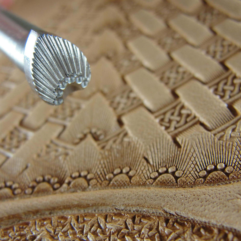 6-Seed Sunburst Border Stamp - Stainless Steel | Pro Leather Carvers