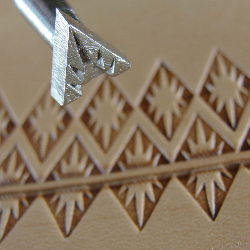 Sunflare Triangle Border Leather Stamping Tool | Pro Leather Carvers