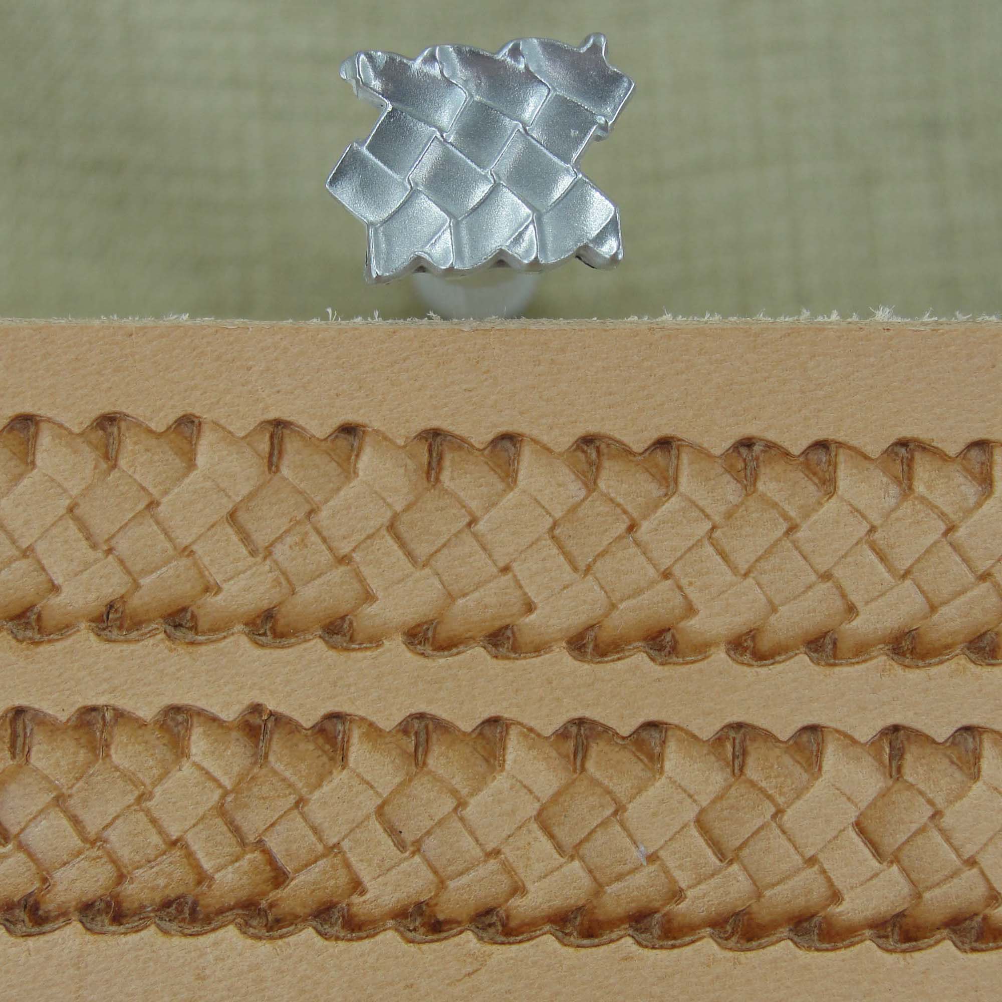 Basket Weave Border Stamp, Leather Stamping Tool, Stainless Steel